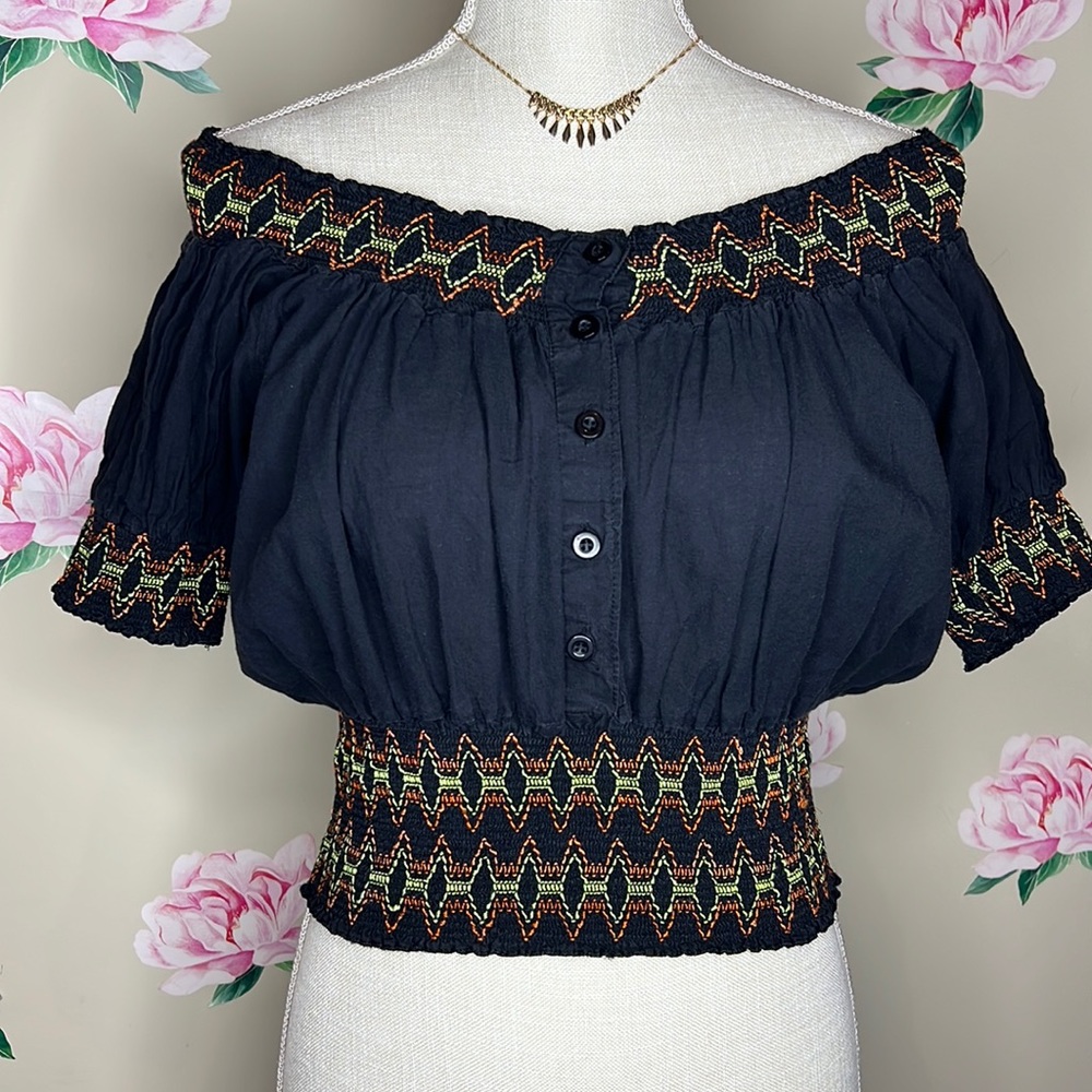 What’s Hot Crop Off-The-Shoulder Top.  C-10